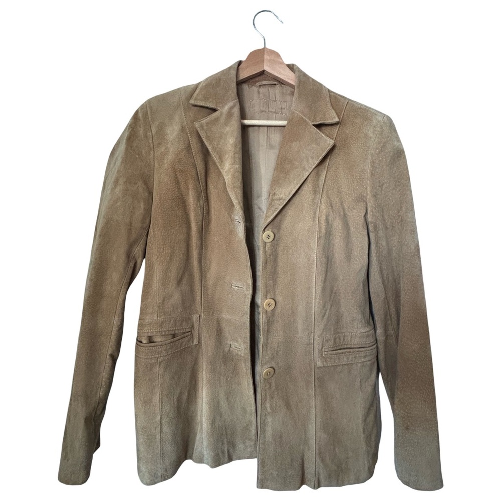 BEIGE GENUINE SUEDE BLAZER